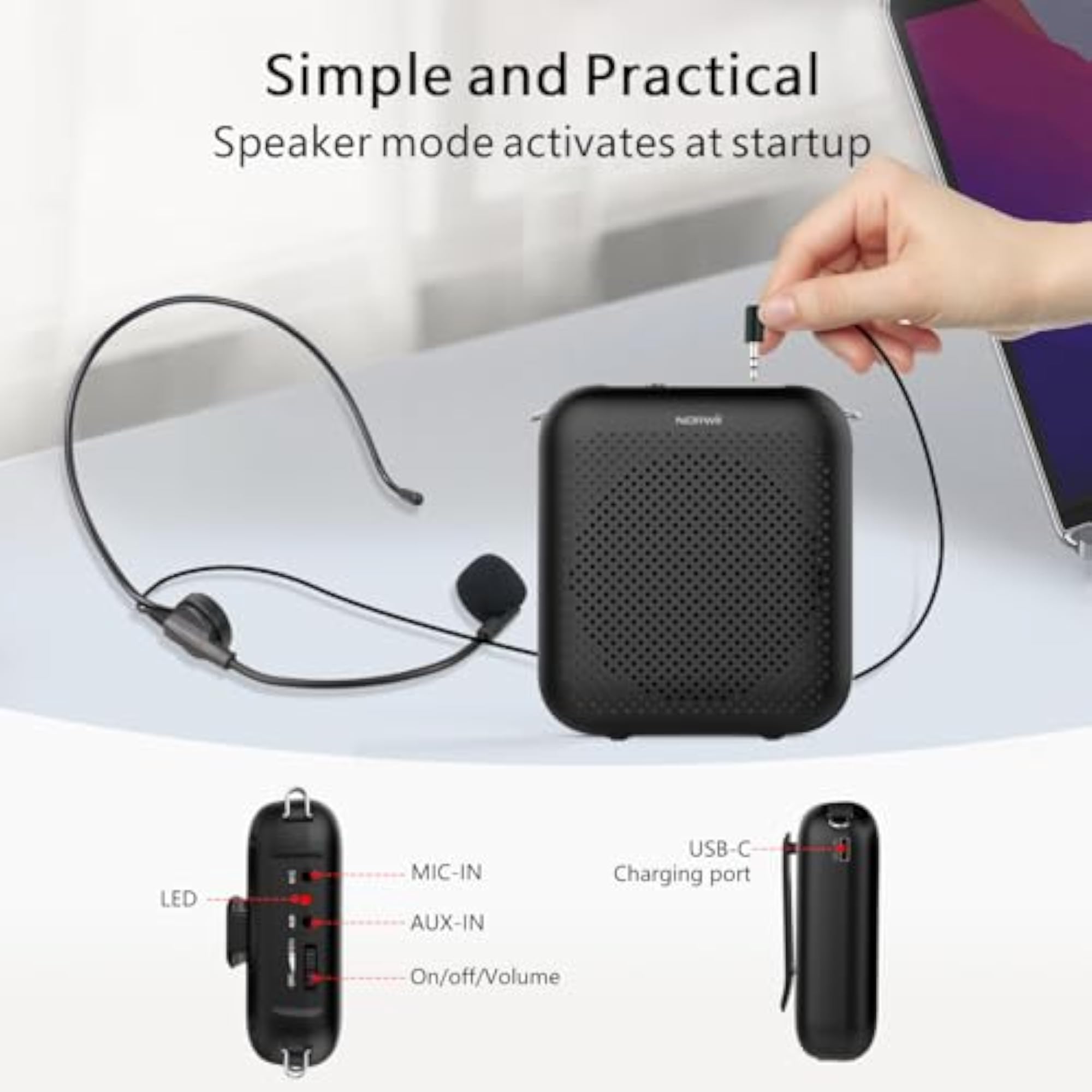 NORWII Mini Voice Amplifier Portable Rechargeable
